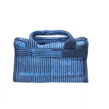 Ethnic adire multipurpose bag front view 2-blue